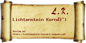 Lichtenstein Kornél névjegykártya